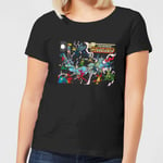 Justice League Crisis On Infinite Earths Cover Women's T-Shirt - Black - 3XL - Noir