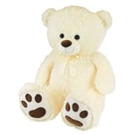 Ours Crème en Peluche avec Noeud +/- 100 cm - PLANET PLUCH - Grand ours crème de 1 mètre, irrésistiblement doux.