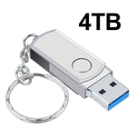 Clé USB en métal haute vitesse,clé USB 2023,clé USB OTG,clé USB,16 To,8 To,4 To,2 To,mémoire SSD portable,3.0 - Type silver 4TB