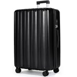 SHOWKOO Suitcase Large 28 Inch Expandable Hard Shell Lightweight Polycarbonate Travel Luggage Durable High Capacity with Wheels TSA Lock, Black