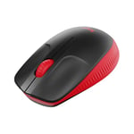 Logitech Wireless Mouse M190, Full Size Ambidextrous Curve Design, 18-Month Battery with Power Saving Mode, USB Receiver, Precise Cursor Control + Scrolling, Wide Scroll Wheel, Scooped Buttons - Red