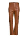 Slkaylee Pu Kickflare Pants Bottoms Trousers Leather Leggings-Byxor Brown Soaked In Luxury
