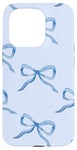 Coque pour iPhone 15 Pro Coquette Blue Ribbons Bowws Aquarelle Girl