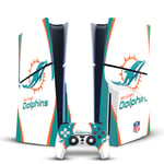 OFFICIAL NFL MIAMI DOLPHINS VINYL SKIN FOR SONY PS5 SLIM DISC EDITION BUNDLE