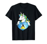 Love Saint Lucia Heart Unicorn Saint Lucia Flag For Girls T-Shirt