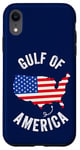 Coque pour iPhone XR Golfe des États-Unis Amérique Carte drôle Golfe du Mexique Drapeau USA 4 juillet