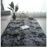 Choyclit - Tapis de Salon Shaggy 160 x 230cm en Peluche Gris Foncé Fibre de Polypropylène Souple Tapis Antidérapante