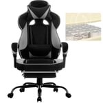 WOLTU Chaise Gaming Tissu Respirant Ergonomique Fauteuil Gaming, Livestream Siege Gaming Gamer avec Pivotant Chaise Bureau Grand Dos & Grand Siège pour Personne Lourde, Noir+Gris, GS04szg