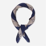 Silk Scarf 67x67 - Navy Pattern