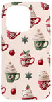 iPhone 15 Pro Cute Embroidered Holiday Christmas Coffee Lover Case