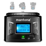 Mantona Turnaround 360 Advanced 3 - Tête de trépied panoramique électrique rotative à 360 ° - Tête pivotante programmable pour Timelapse accélérée et pivotante avec caméra Smartphone Action Cam GoPro