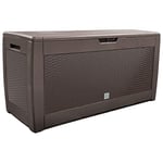 vounot Coffre de Rangement Exterieur 310L en PP 119 x 48 x 60 CM Fabriqué en Europe Style Polyrotin Marron