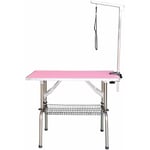 Phoenix Universal - Table toilettage pliante à potence simple sans roulettes rose