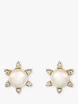 Eclectica Pre-Loved Faux Pearl & Swarovski Crystal Sunburst Stud Earrings, Dated Circa 1980s