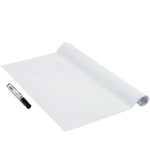 Venilia Film pour tableau blanc avec marqueur | Film tableau + stylo | Tableau Rouleau Blanc | 45cm x 1,5m, Épaisseur 150μ | Feuille de papier autocollant | sans phtalates | Fabriqué en UE