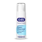 E45 Face Wash Foaming Cleanser – Daily Face Cleanser for Dry and Sensitive Skin – Gentle Facial Cleanser – Removes Excess Oil and Makeup for Clean, Soft Skin - Skin Care Facewash for Women & Mens Skin