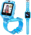 Montre Téléphone Enfant T10,Montre Intelligente Pour Enfants Avec Tracker Gps,4g Smart Watch Avec Rotation À 360°,Montre Gps Pour Enfants De 4 À 12 Ans Pour Cadeau De Noël (Bleu T10)