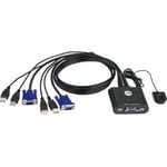 ATEN 2-Port USB VGA Cable KVM Switch with Remote Port Selector