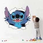 Stitch Barn Dekoration Väggdekal 34.5 * 32cm Cartoon Anime Graffiti Bruten Vägg Dekal Klistermärke Självhäftande Vägg Bild Affisch Pvc Vägg P