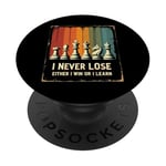 Chess Club I Never Lose Either I Win Or Learn Chess Coach PopSockets Adhesive PopGrip