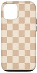 Coque pour iPhone 12/12 Pro Grand damier rétro beige clair classique