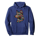 Aztec Coyote Head And Ancient Mexican History Mayan Calendar Pullover Hoodie