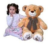 Ivon Ours Peluche 80cm Beige, Cadeau Parfait Enfants Adultes 0+