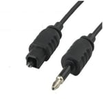 TOSLink Male to 3.5mm Male Fibre Digital Optical Audio Cable Lead 0.8M