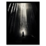 Empire State Building Film Noir Metropolis Artwork Black And White Art Print Framed Poster Wall Decor