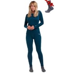 sous-Vêtements Thermiques Femme Laine Mérinos - Chaud Merino sous Vêtement Thermique Femme, Respirante Laine Merinos Pantalon Bas Et Maillot De Corps Femme (Medium, 250 Deep Teal)