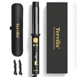 Terviiix Curling Iron 32mm, Automatic Rotating Curling Iron, Automatic Hair Curler for Long Hair, Ceramic Curling Wand Infused Argan Oil & Keratin with Clamp, 9 Heat Settings, Travel Insulated Pouch