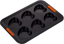Le Creuset 941030390 Toughened Non-Stick Heart Shape Muffin Tray 6 Cup, Forged Aluminium