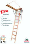 Optistep Wood Timber Folding Loft Ladder Hatch 60cm x 111cm (280cm) Attic Stairs