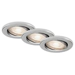 Briloner Leuchten 7144-039 Lot de 3 spots LED encastrables avec module LED orientable 3,5 W 350 lm 3000 K IP23 Couleur aluminium 86 x 70 mm (DxH)