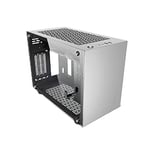 Noua Parvus Q2 Silver Case Mini ITX pour PC Office Mini Tour 0,5 mm SPCC 4 x USB3.0/2.0 Panneaux latéraux en Verre trempé (AxPxL : 264 x 349 x 185 mm)