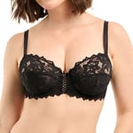 Sans Complexe - Arum - Soutien-Gorge Emboitant en Dentelle avec Armatures - Classique - Femme - Noir - 95D