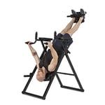 KLAR FIT Klarfit Power-Gym - Table d’Inversion, Banc lombaires, 6-en-1-Multitrainer, Entraînement Inversion, Pompes, Squats, tractions, dips & Abdos, Jusque 120 kg, réglable, Noir