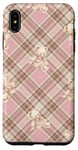 Coque pour iPhone XS Max Adorable ours en peluche Coquette Rose Plaid doux Fille Vintage