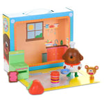 Hey Duggee Toy, Duggee Kitchen Set with Play Figures, On The Go Play Figurine Set, Cardboard Kitchen Themed Backdrop - Cook with Duggee. 3 Ways to Play! Perfect Toddler Toys or Travel toys.