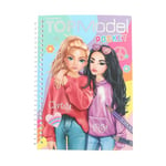 Depesche 13166 TOPModel-Livre Poche de Taille Pratique avec 120 Pages pour créer des Tenues, Cahier de coloriage avec Planche d'autocollants et Reliure à Spirale, Multicolor