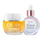 Bundle of Olay Super Serum, 30ml + Olay Vitamin C Face Moisturiser Day Cream SPF 30, 50ml