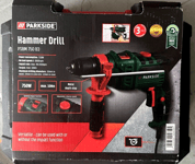 Parkside Impact Hammer Drill 750W 3000RPM 10Nm Torque PSBM 750 B3