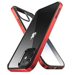 SUPCASE Unicorn Beetle EDGE Series Slim Metal Frame Case with TPU Inner Bumper for 6.1-Inch iPhone 12/12 Pro (2020), Metallic Red