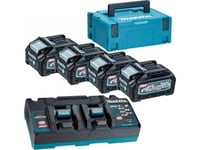 Makita Elverktøysett Strømforsyning Xgt 40V 4*4,0Ah + Dc40rb + Makpac3 (1 Sett)