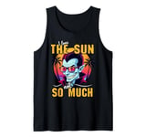 I Love The Sun Funny Vampire Sunglasses Tropical Sunset Vibe Tank Top