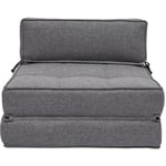 Chauffeuse 1 place convertible en tissu gris KATY