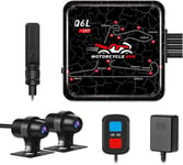 Dashcam Moto Caméra de Moto Camera Moto Double Lentille 1080P Caméra Avant et arrière DVR Moto Caméra de Sport étanche avec Mode Parking GPS WiFi Vision Nocturne