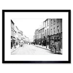 Wee Blue Coo Vintage Street View Victorian Piano Wagon Black White Framed Wall Art Print