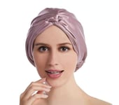 (vapaa koko Lilac) 100 Mulberry Silk Turban Bonnets Naisten Kierretty Sleeping Night Cap 19 Momme Pure Silk Hair Wrap Lippis Curly Ladies Päähine