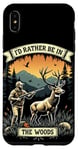 Coque pour iPhone XS Max Citation de chasse au cerf - I'd Rather Be In The Woods - Huntsman